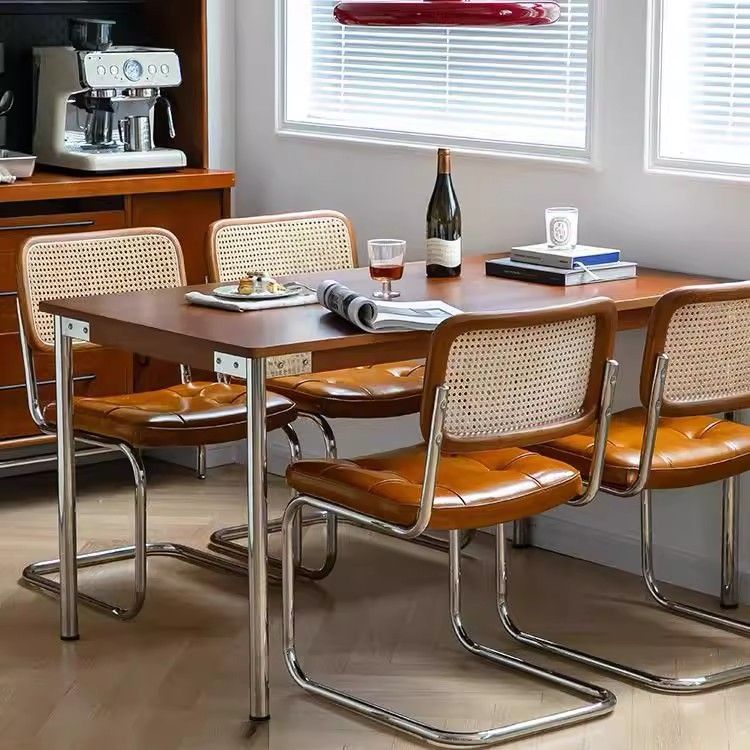Sillas de caña de tela flexible sillas de comedor de diseño de hogar nórdico simples sillas de comedor de café en línea sillas medievales casuales de hotel image 4