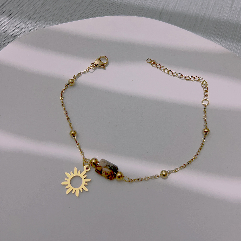 Sun, Square Pattern Women'S Gender Plating, Hollow Out Design Fashion Sun Square Stainless Steel Plating Hollow Out Women's Bracelets Earrings Necklace
