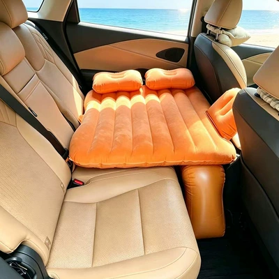cushion air bed, Vehicle-mounted inflatable bed - two-seater-flocked-orange