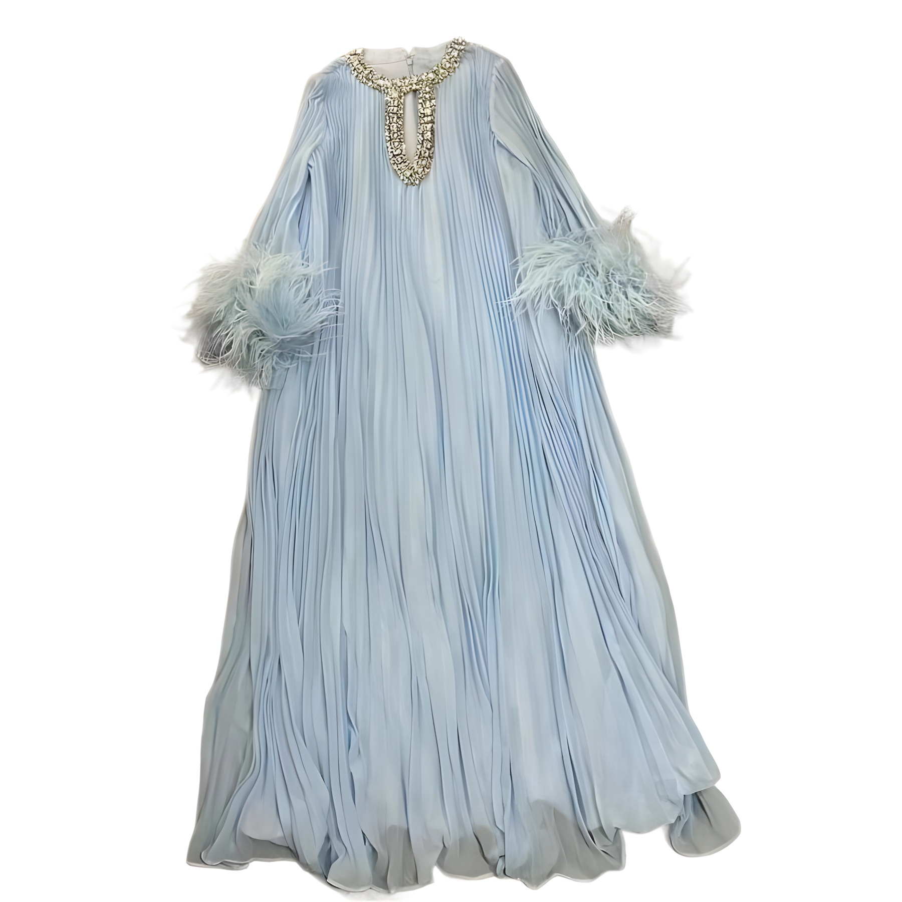 Women's Clothing Round Neck Light Luxury High end Celebrity Style Solid Color Dress_voghion.com