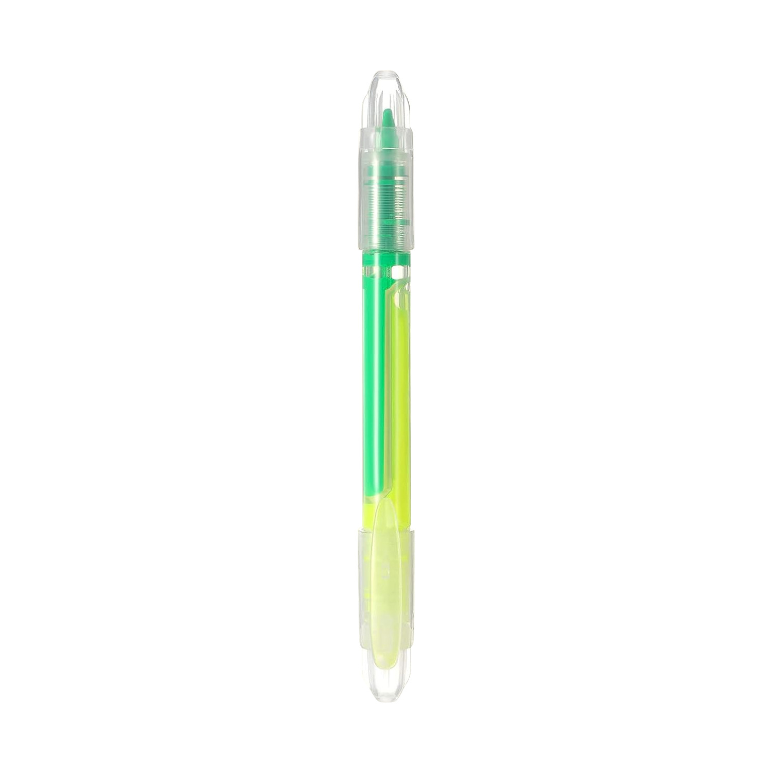 Pluma fluorescente recta de dos colores de doble cabeza de gran capacidad duradera de marcado clave estudiante marcador de color pluma fluorescente