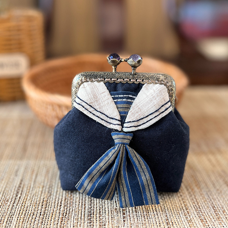 Bolsas de tela de arco de lujo bordadas a mano bolsas de tela navy bolsas de regalo para novias