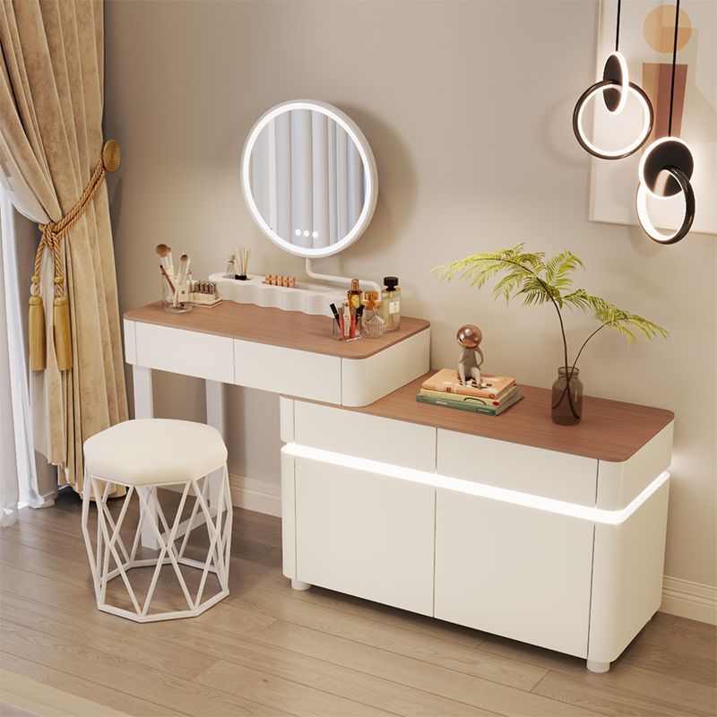 새로운 인기 모델 T-5 화이트 웨이브 우드 그레인 표면 4단 서랍장