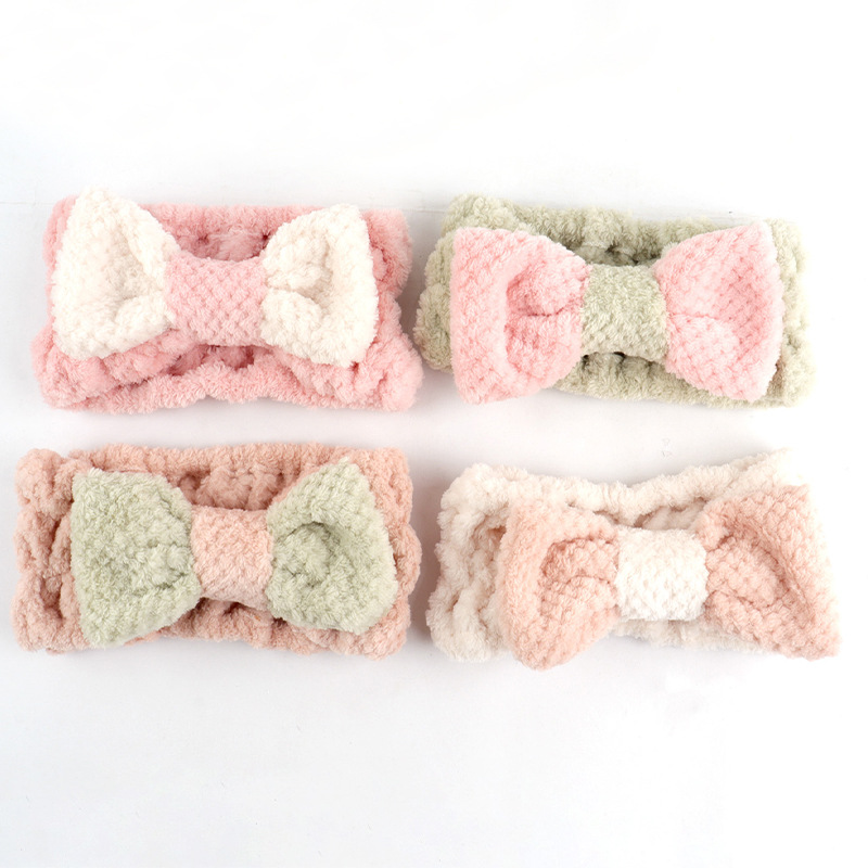 Nuevo estilo coreano de dibujos animados de peludo, arco, lindas bandas de pelo, lavar la cara, anillo de pelo de yoga, Xiyun temu, una generación