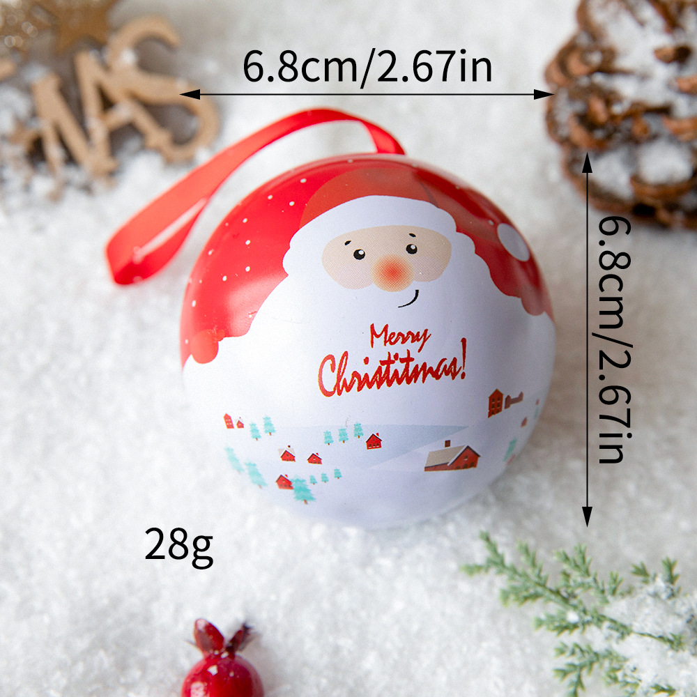 Creativa lata de dulces regalo caja de embalaje de bola Nochebuena caja de dulces de ancianos bolas de estaño decoración de Navidad