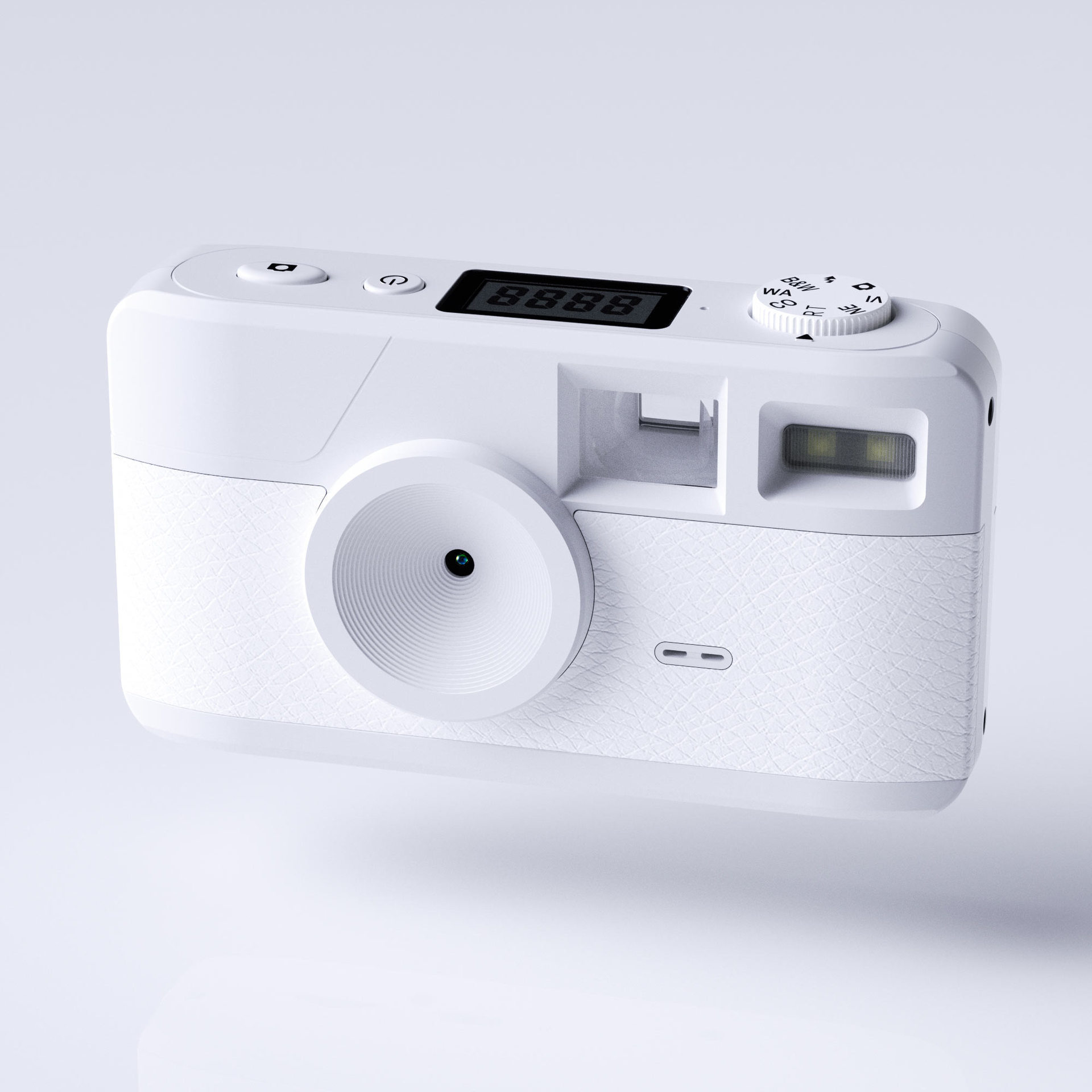 New White Shell Screenless Digital Camera Comes with 8 Filters Photo Led Flash Retro Wear-Resistant Camera Customization