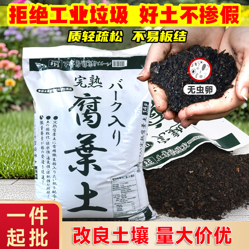 家庭园艺腐叶营养土通用型完熟腐植土养花种菜土壤透气腐叶土