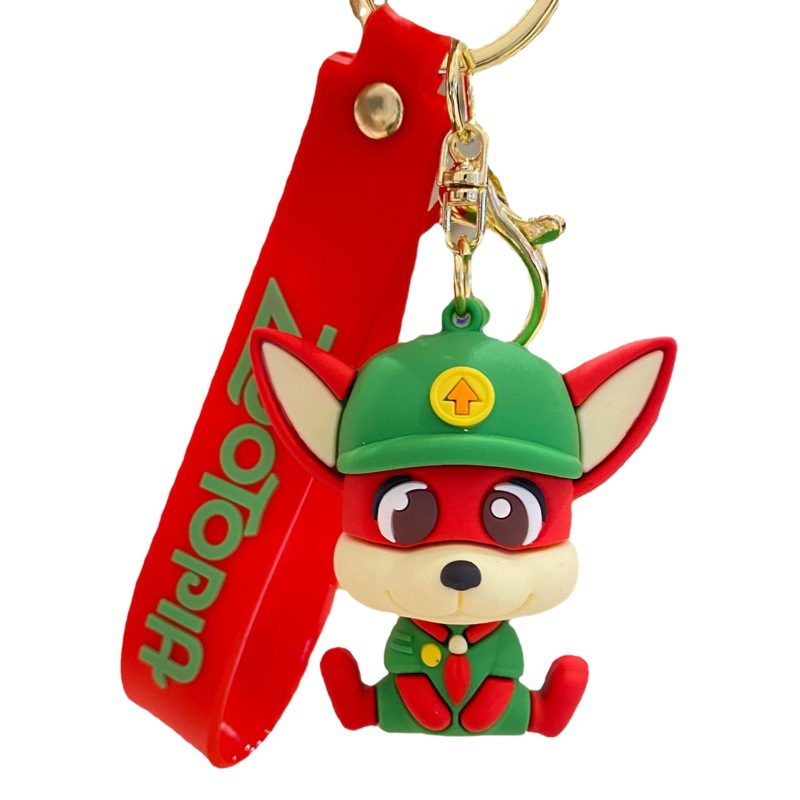Creativo de dibujos animados loco animal ciudad llavero lindo bolso del coche femenino llavero muñeca máquina colgante al por mayor