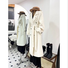 高级感韩版羊毛呢外套女2025新款显瘦气质长款双面羊绒大衣女冬