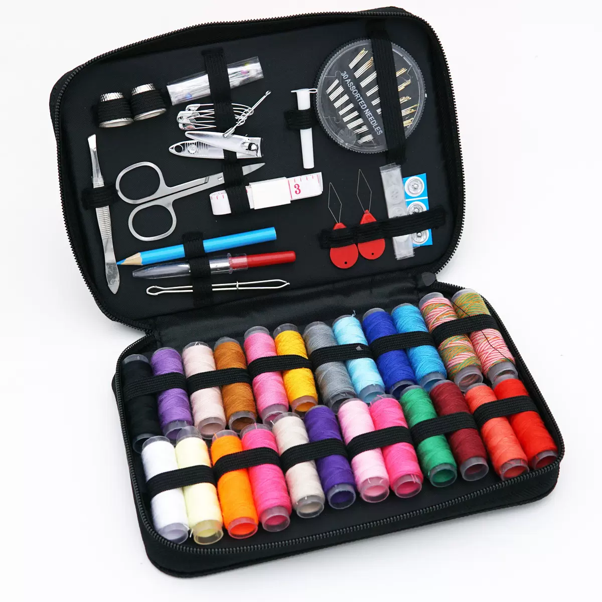 跨境电商缝补收纳针线盒 针线套装 10件95件98件套拉链针线包现货