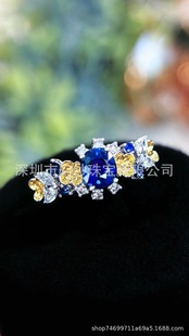 18K Gold Natural Premium High Jewelry Gemstone Diamond Sapphire Group Set Ring Agent One Click Dropshipping