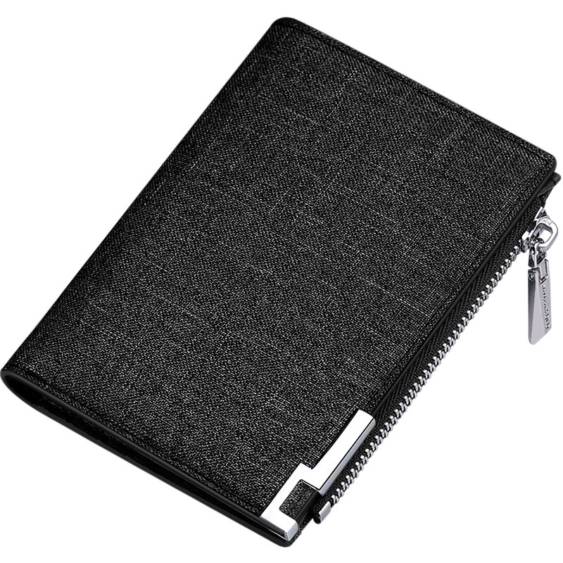 Ví nam gập mini Emperor Paul vải canvas siêu mỏng đựng thẻ và tiền xu