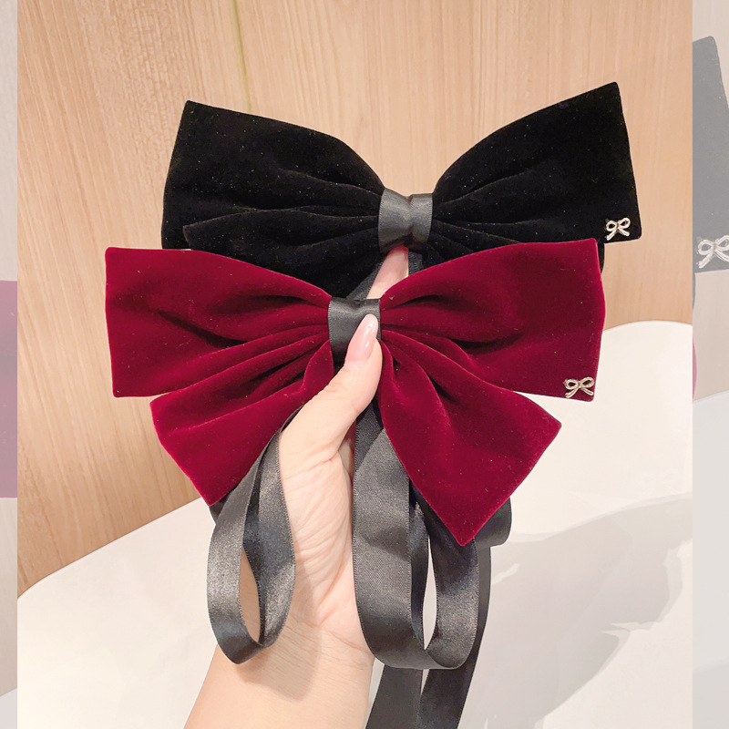 Fashion Bow Knot Velvet Cloth Hair Clip 1 Piece display picture 2