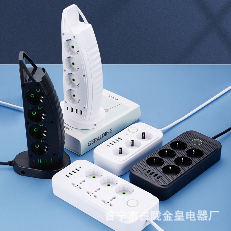 Cargador en forma de vela multifuncional inteligente enchufe de enchufe de carga enchufe de alimentación multipuerto poroso placa de cable USB