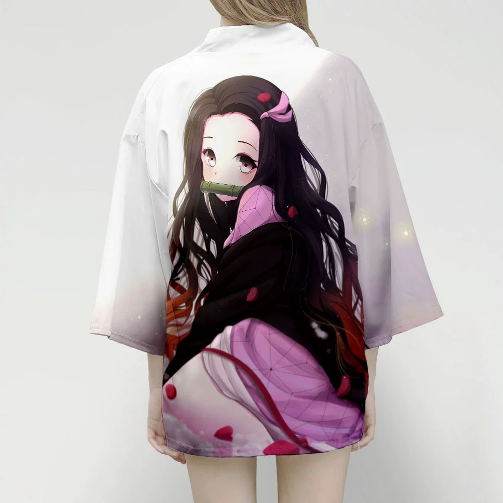 Первые часы аниме Ghost Destroy Digital Printing Covered Cloak Cloak Kimono Weaving