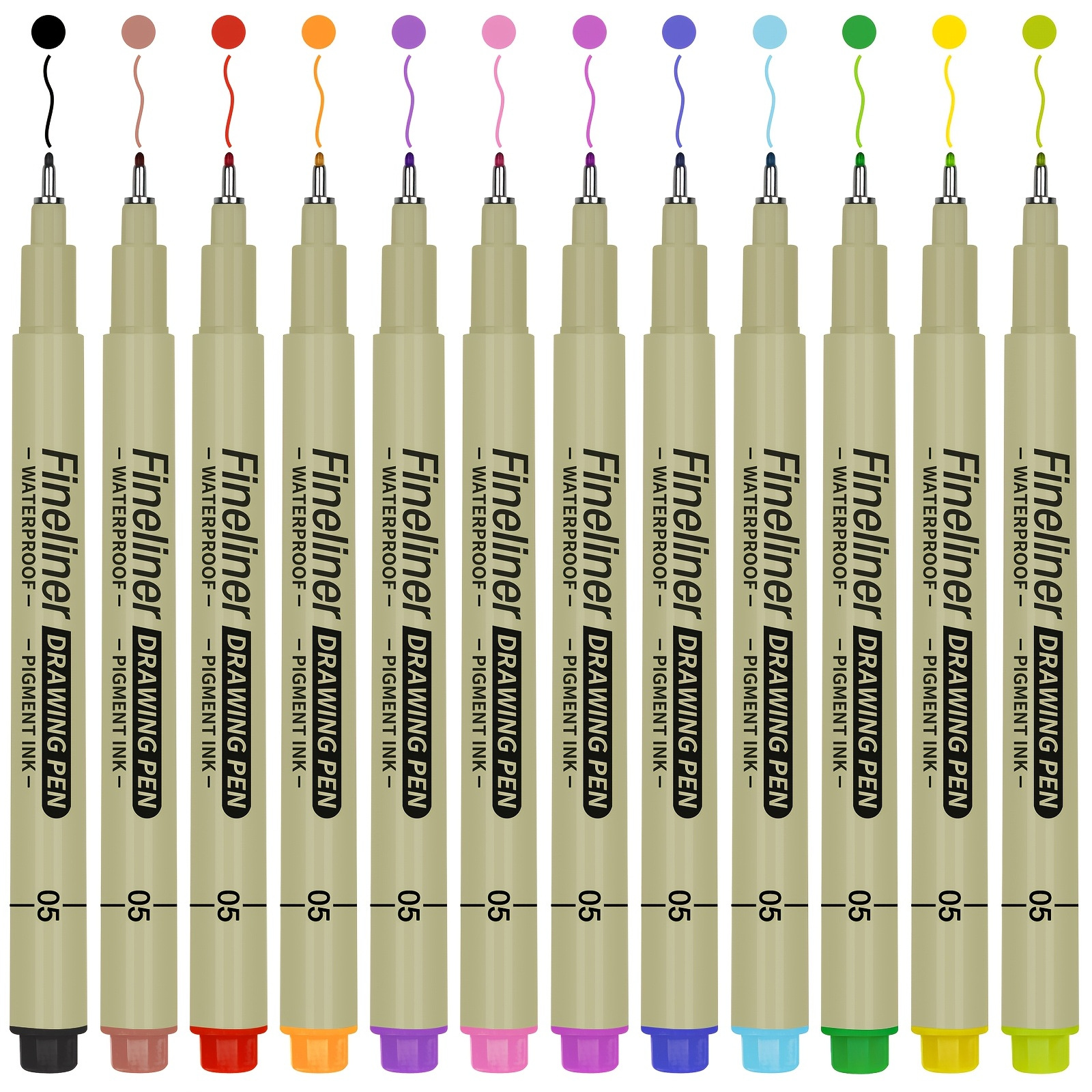 Colorful Fineliner Pens, Waterproof Drawing Pens, Outlining Pens for Art, Comics, Architecture, and Hand-Drawn Sketches