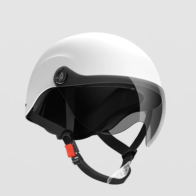 3C certification electric car helmet unisex windproof half helmet summer sun protection portable battery car safety helmet (Motosiklet kaskı (dəbilqə)) - summer-helmet-frosted-white-summer-helmet-sunscreen-glasses-one-size-fits-all