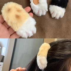 原宿辣妹可爱小猫爪发夹发饰夹子毛绒秋冬刘海夹发卡头饰女2024款