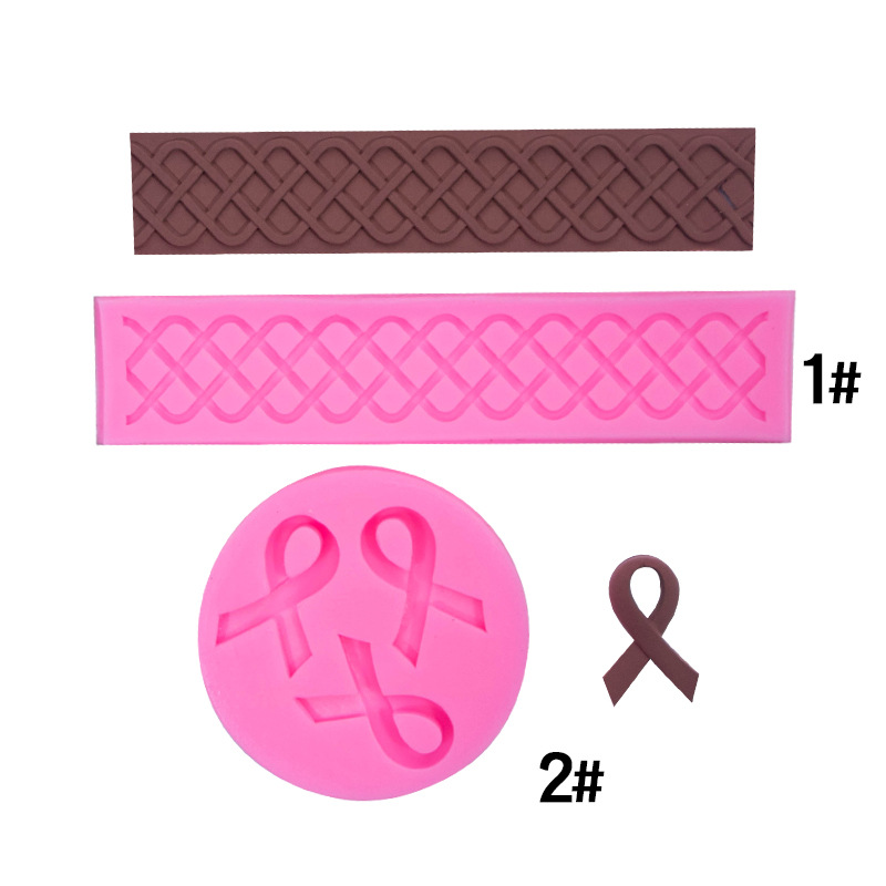 Nudo Giro amor textura de la felpa silicona molde fondant cake Edge Decoración Accesorios herramientas para hornear epoxi