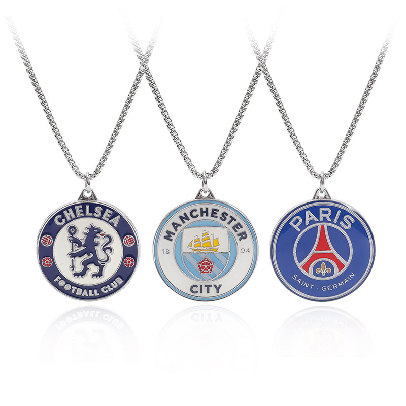 Colored Barcelona Juve Real Madrid Necklace Pendant Paris Manchester City Liverpool Arsenal Barcelona Football Accessories Colored Barcelona Juve Real Madrid Necklace Pendant Paris Manchester City Liverpool Arsenal Barcelona Football Accessories