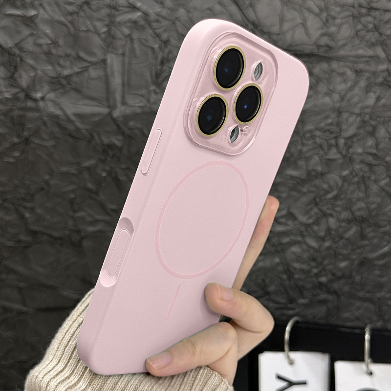 液体シリコン製マグネット式iPhone17用スマホケース、クリスタルレンズフィルム、Apple 15promax用細穴精密フィット|undefined