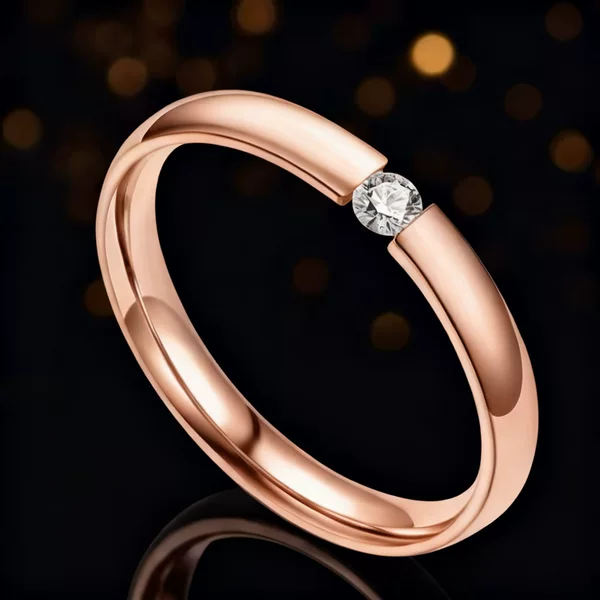Stainless steel ring ladies light luxury women's non-fading niche ring diamond zircon titanium steel jewelry wholesale