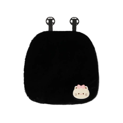 thickened and warm for winter, car — Seat cushion, seat cover - rabbit-fur-three-dimensional-cat-cushion-black-front-row