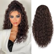 �羳�W��18��Ůʿ�ٰlС�����ɳ��K�Rβ�ٰlƬ Puff Ponytail Wig