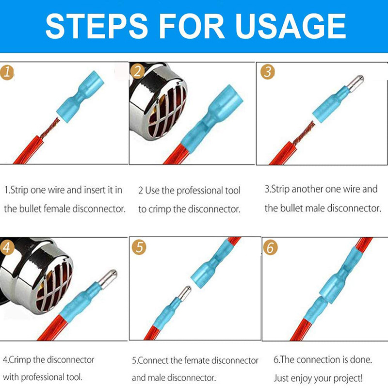 廠家直銷熱縮防水型子彈形公預絕緣接頭/子彈頭接線端子MPD/FRD