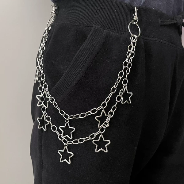 Star pants chain white K