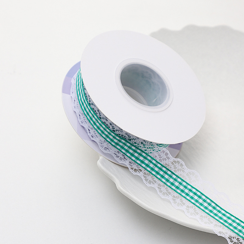 Siete colores, encaje de estilo británico, cinta de celosía, paquete de ramo, cinta de raso, paquete de flores, cinta de bricolaje, embalaje de material