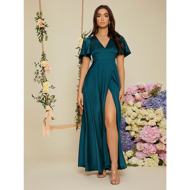 T9589 Aliexpress Amazon nuevo accesorios de vestido de boda transfronterizo manga elegante borde satén