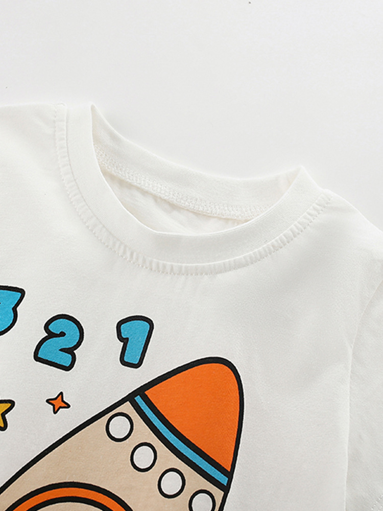 Malwee set de manga corta de verano nuevo estilo de verano europeo y americano para niños de cuello redondo guapo pantalones de guardia para niños set de dos piezas