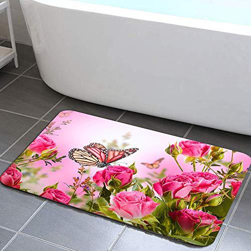 Alfombra de baño retro estadounidense transfronteriza absorción de agua de alta calidad alfombra de franela alfombra de suelo de ducha antisucia