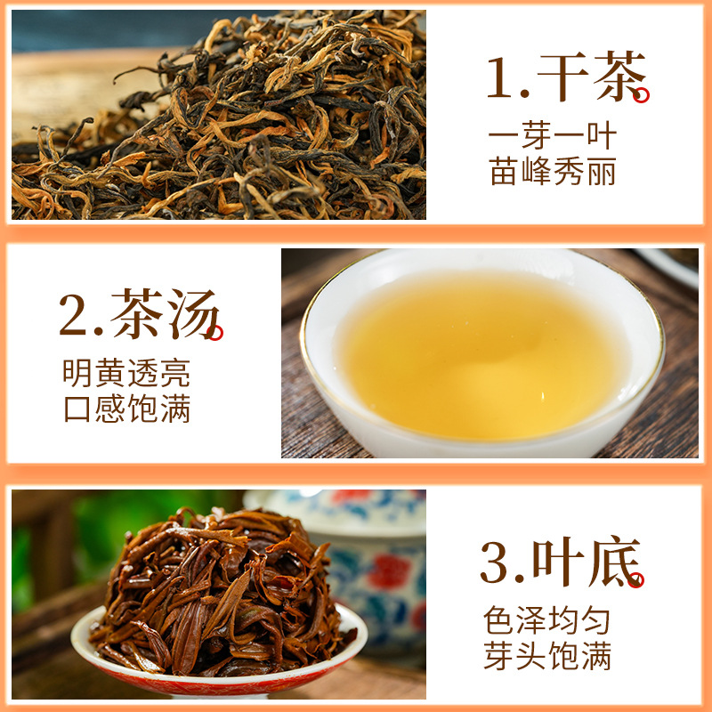 2024 New Tea Yunnan Fengqing Dianhong Grade 1 Golden Tip Ancient Tree Honey Aroma Red Tea Loose Leaf Wholesale 500g