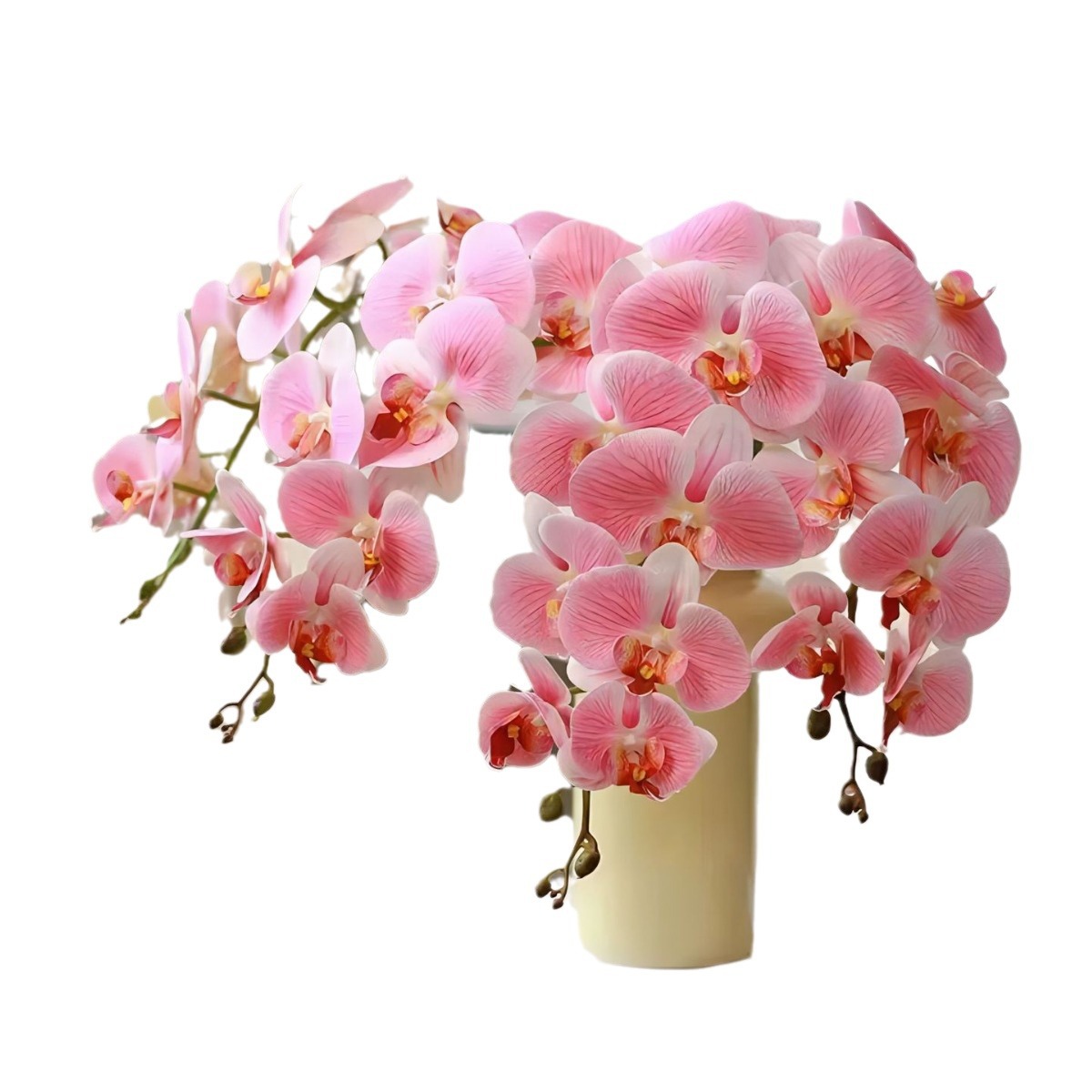 Impresión 3D de 7 cabezas de orquídeas mariposa flor de decoración de flores de alto nivel flor de nicho decoración floral decoración de sala de estar