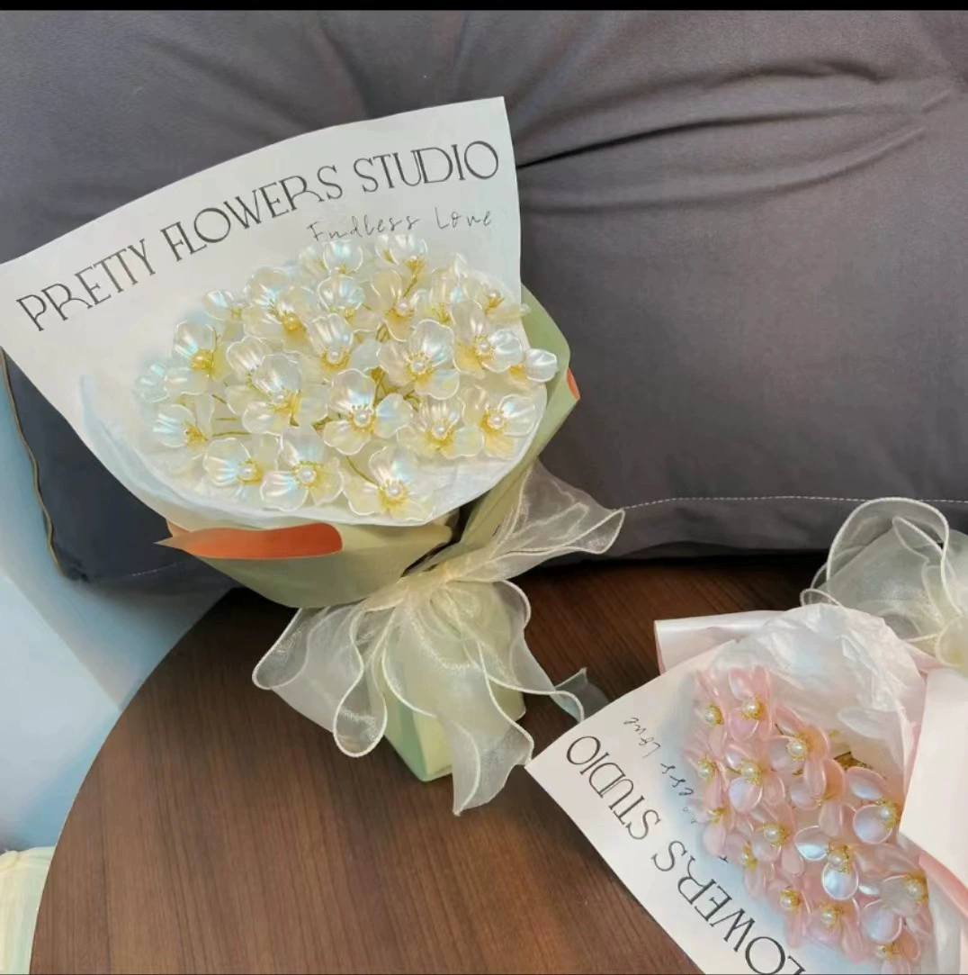 Woven materials set from pearl, handmade, orchid, roses, full set