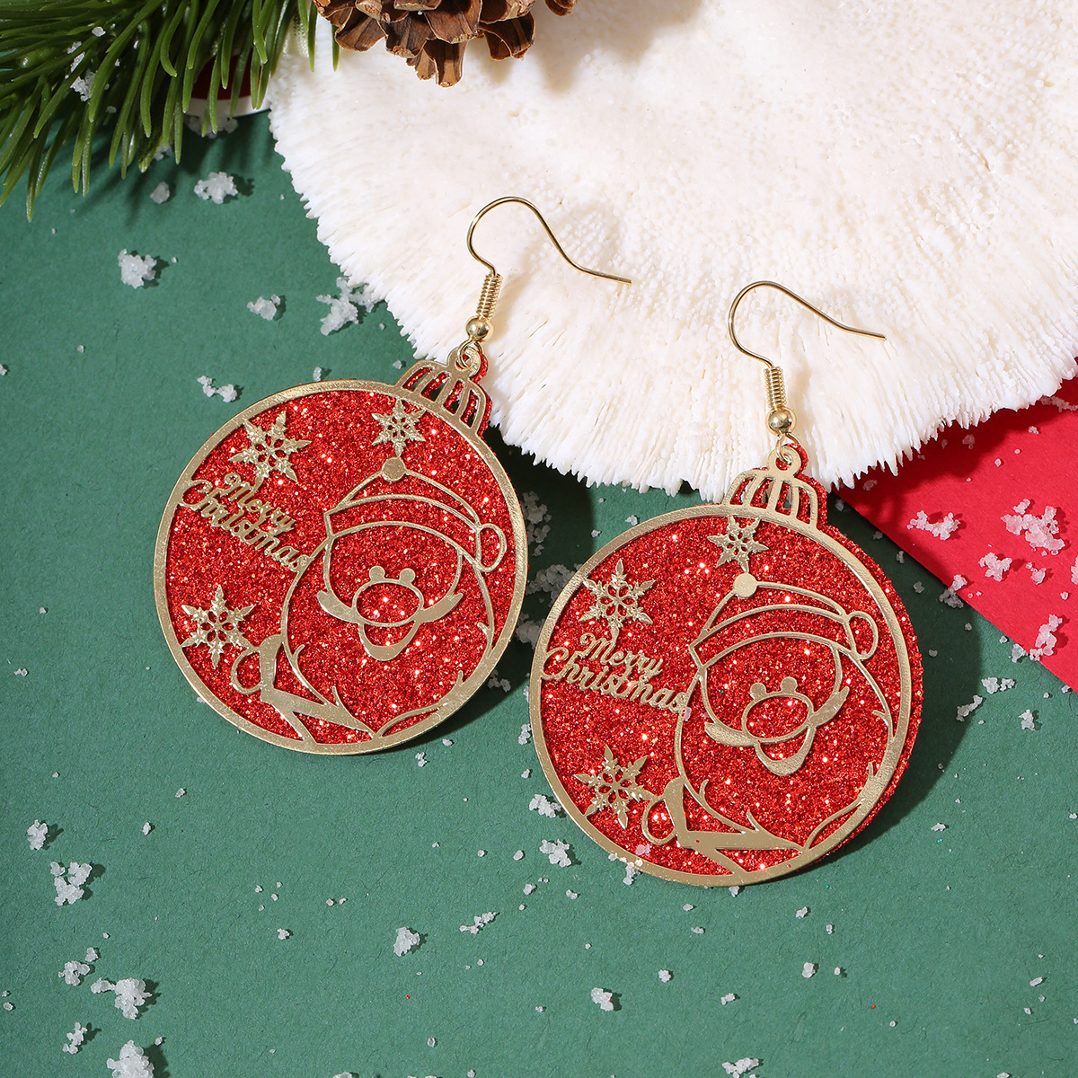 17g Weight Christmas Festival Women's Gender Cute Style Cute Copper Earrings 2