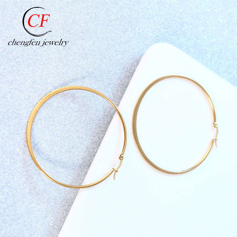 golden brand earrings stainless steel