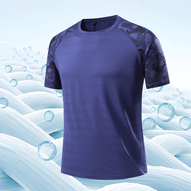 Men's Ice Silk Short-Sleeve T-Shirt, Summer Cooling Clothing, 2026 New Style, Quick-Drying and Breathable, Men's Short-Sleeve Clothing