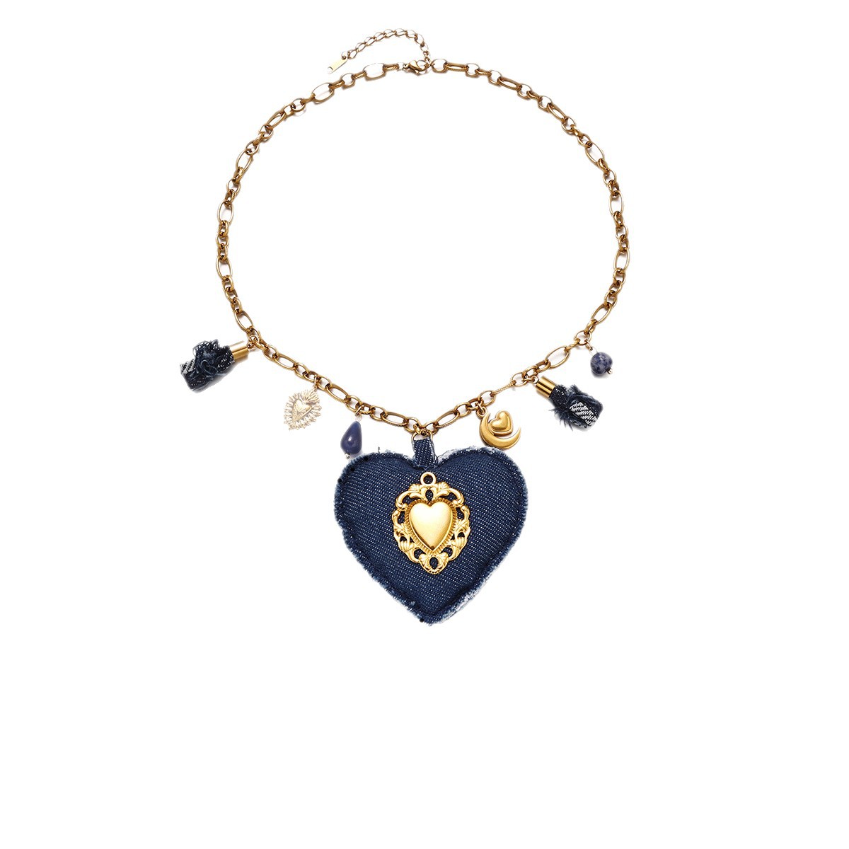 Tiana Europa y América collar de acero inoxidable lujo ligero nicho universal exagerado amor colgante clavícula collar de acero de titanio ventas calientes