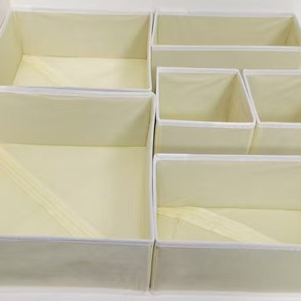 Solid Color Household Use Fabric Uncovered Desktop Storage Box