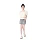 Apricot One-Shoulder Suspender Puff-Sleeved Babydoll Shirt for Women Summer 2025 New Style Chic Square Collar Short-Sleeved Shirt Short Top