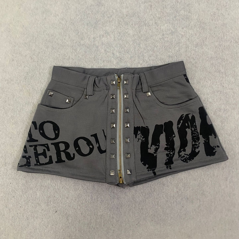 Y2K Women's Pants Subculture New Korean Style Shorts Vintage Versatile Personality Ins Gothic Spicy Girl Hip-Hugging Graffiti Y2K Women's Pants Subculture New Korean Style Shorts Vintage Versatile Personality Ins Gothic Spicy Girl Hip-Hugging Graffiti