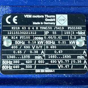 Brand New Original Imported Vem Motor K21R 63 g 4 Good Price Welcome to Inquire