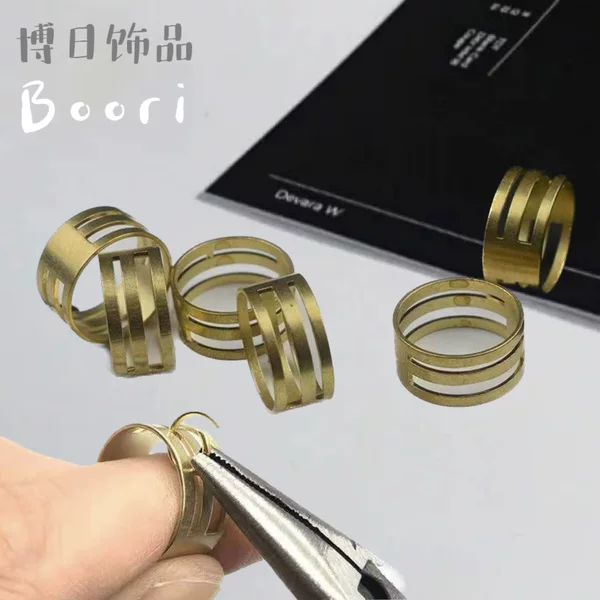 DIY handmade jewelry beaded tools accessories open ring ring single ring opener copper hanging ring ring ring ring