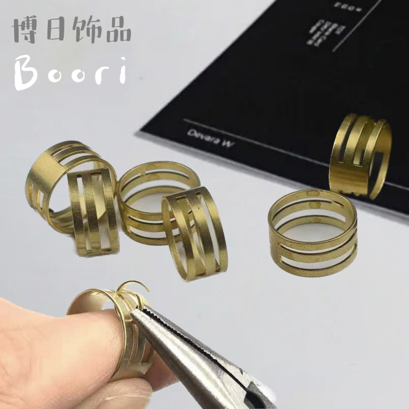DIY handmade jewelry beaded tools accessories open ring ring single ring opener copper hanging ring ring ring ring