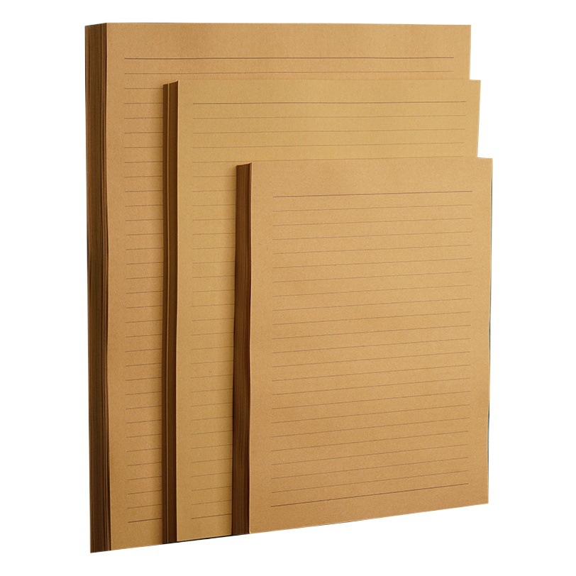 Papel de carta de papel Kraft carta de amor de escritura a mano romántica carta artística papel de escritura retro papel de carta de una sola línea para estudiantes