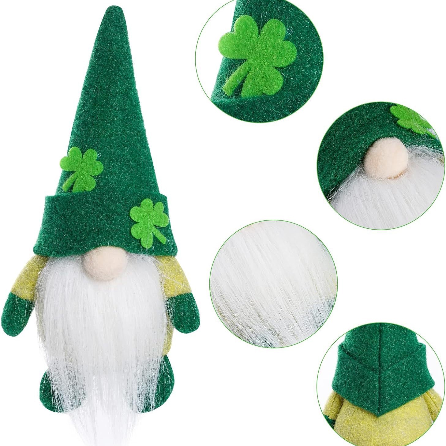 Día de San Patricio muñeca sin rostro decoración muñeca irlandesa día trébol Rudolf tema Fiesta Decoración