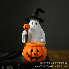 クロスボーダーハロウィンカボチャマジシャンゴースト装飾品遊び心のあるかわいい庭の撮影小道具カボチャ樹脂装飾品